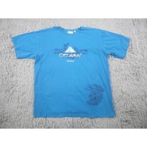 VTG Cozumel‎ Shirt Adult XL Blue Carnival Cruise Line Short Sleeve Graphic Print